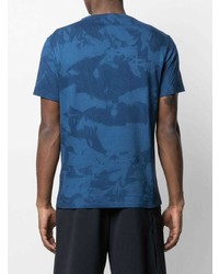 dunkelblaues Mit Batikmuster T-Shirt mit einem Rundhalsausschnitt von Barena