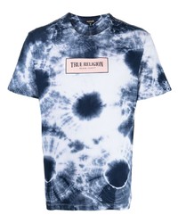 dunkelblaues Mit Batikmuster T-Shirt mit einem Rundhalsausschnitt von True Religion