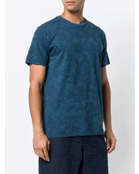 dunkelblaues T-Shirt mit einem Rundhalsausschnitt mit Paisley-Muster von Etro