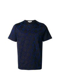 dunkelblaues T-Shirt mit einem Rundhalsausschnitt mit Sternenmuster