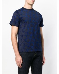 dunkelblaues T-Shirt mit einem Rundhalsausschnitt mit Sternenmuster von Golden Goose Deluxe Brand