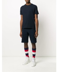 dunkelblaues T-Shirt mit einem Rundhalsausschnitt von Thom Browne