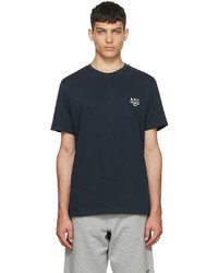 dunkelblaues T-Shirt mit einem Rundhalsausschnitt von A.P.C.