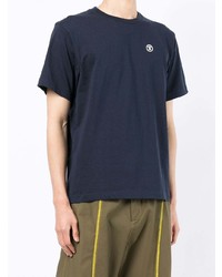 dunkelblaues T-Shirt mit einem Rundhalsausschnitt von AAPE BY A BATHING APE