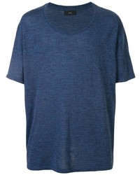 dunkelblaues T-Shirt mit einem Rundhalsausschnitt von Alanui