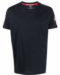 dunkelblaues T-Shirt mit einem Rundhalsausschnitt von Alpha Industries