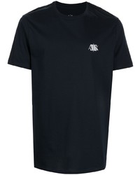 dunkelblaues T-Shirt mit einem Rundhalsausschnitt von Armani Exchange