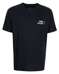 dunkelblaues T-Shirt mit einem Rundhalsausschnitt von Armani Exchange