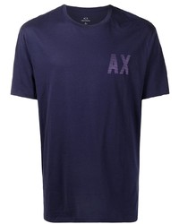 dunkelblaues T-Shirt mit einem Rundhalsausschnitt von Armani Exchange