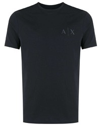 dunkelblaues T-Shirt mit einem Rundhalsausschnitt von Armani Exchange