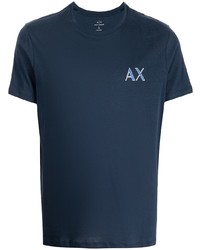 dunkelblaues T-Shirt mit einem Rundhalsausschnitt von Armani Exchange