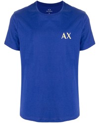 dunkelblaues T-Shirt mit einem Rundhalsausschnitt von Armani Exchange