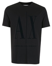 dunkelblaues T-Shirt mit einem Rundhalsausschnitt von Armani Exchange