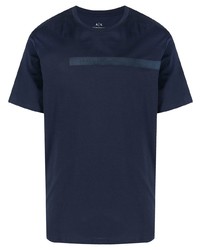 dunkelblaues T-Shirt mit einem Rundhalsausschnitt von Armani Exchange