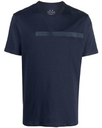 dunkelblaues T-Shirt mit einem Rundhalsausschnitt von Armani Exchange