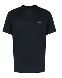 dunkelblaues T-Shirt mit einem Rundhalsausschnitt von Armani Exchange