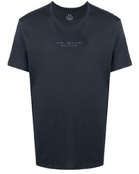 dunkelblaues T-Shirt mit einem Rundhalsausschnitt von Armani Exchange