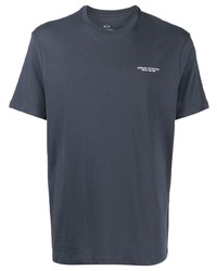 dunkelblaues T-Shirt mit einem Rundhalsausschnitt von Armani Exchange