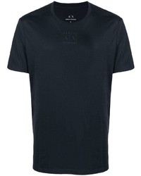 dunkelblaues T-Shirt mit einem Rundhalsausschnitt von Armani Exchange