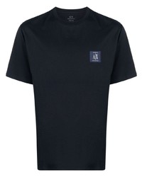 dunkelblaues T-Shirt mit einem Rundhalsausschnitt von Armani Exchange