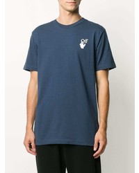 dunkelblaues T-Shirt mit einem Rundhalsausschnitt von Off-White