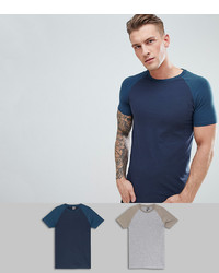 dunkelblaues T-Shirt mit einem Rundhalsausschnitt von ASOS DESIGN