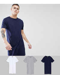 dunkelblaues T-Shirt mit einem Rundhalsausschnitt von ASOS DESIGN