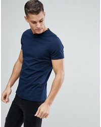 dunkelblaues T-Shirt mit einem Rundhalsausschnitt von ASOS DESIGN