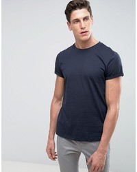 dunkelblaues T-Shirt mit einem Rundhalsausschnitt von Asos