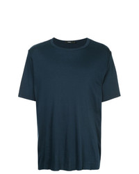dunkelblaues T-Shirt mit einem Rundhalsausschnitt von Bassike