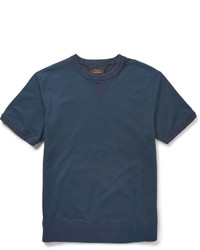 dunkelblaues T-Shirt mit einem Rundhalsausschnitt von Beams
