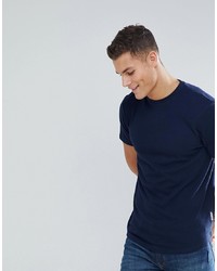 dunkelblaues T-Shirt mit einem Rundhalsausschnitt von Bellfield