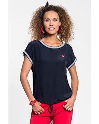 dunkelblaues T-Shirt mit einem Rundhalsausschnitt von BIANCA