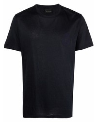 dunkelblaues T-Shirt mit einem Rundhalsausschnitt von Billionaire