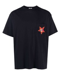 dunkelblaues T-Shirt mit einem Rundhalsausschnitt von Bode