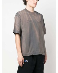 dunkelblaues T-Shirt mit einem Rundhalsausschnitt von Off-White