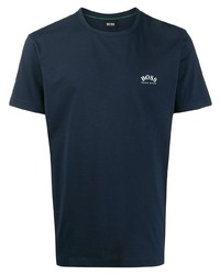 dunkelblaues T-Shirt mit einem Rundhalsausschnitt von BOSS