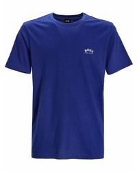 dunkelblaues T-Shirt mit einem Rundhalsausschnitt von BOSS