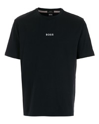 dunkelblaues T-Shirt mit einem Rundhalsausschnitt von BOSS