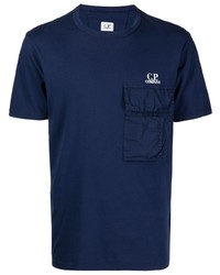 dunkelblaues T-Shirt mit einem Rundhalsausschnitt von C.P. Company