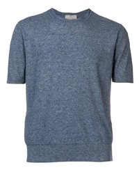 dunkelblaues T-Shirt mit einem Rundhalsausschnitt von Canali