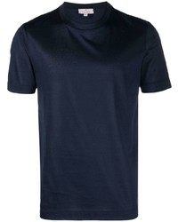 dunkelblaues T-Shirt mit einem Rundhalsausschnitt von Canali