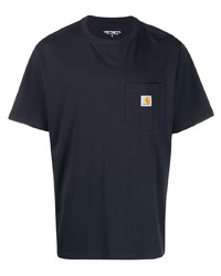 dunkelblaues T-Shirt mit einem Rundhalsausschnitt von Carhartt WIP