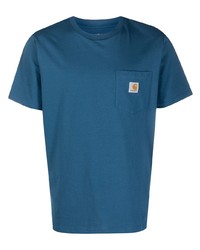 dunkelblaues T-Shirt mit einem Rundhalsausschnitt von Carhartt WIP