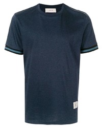 dunkelblaues T-Shirt mit einem Rundhalsausschnitt von Cerruti 1881
