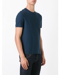 dunkelblaues T-Shirt mit einem Rundhalsausschnitt von Zanone