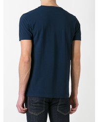 dunkelblaues T-Shirt mit einem Rundhalsausschnitt von Drumohr