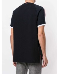 dunkelblaues T-Shirt mit einem Rundhalsausschnitt von Thom Browne