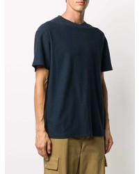 dunkelblaues T-Shirt mit einem Rundhalsausschnitt von Soulland