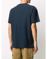 dunkelblaues T-Shirt mit einem Rundhalsausschnitt von Soulland